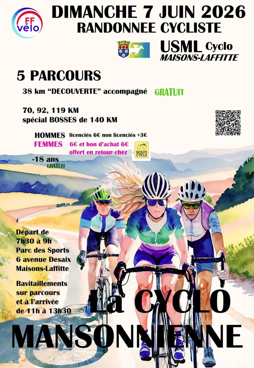 Cyclo Mansonnienne le 07 juin 2026 - Maisons - Laffitte